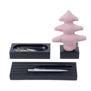 Kayigo Woody Siyah Üçlü Ofis Seti - Pembe Çam